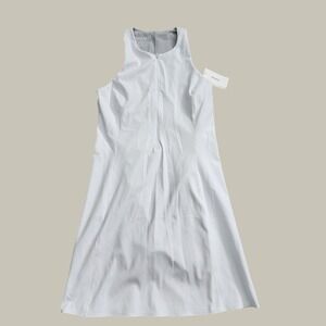 Spanx The Get Moving Zip Front Dress Vivid White XS 50681R Tennis Golf Dress